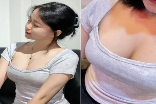 Nữ sinh ngực bự được bạn trai yêu thương tận tình